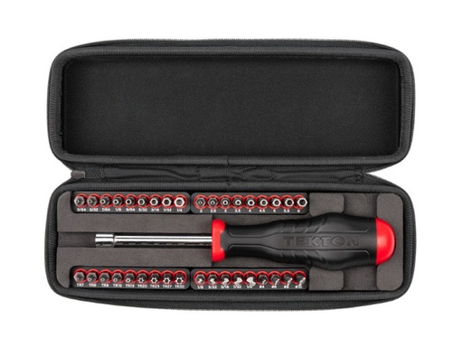 [RX1-12-06664] TEKTON - 1/4 Inch Security Bit Driver And Bit Set With Case (37-Piece) DBH93102