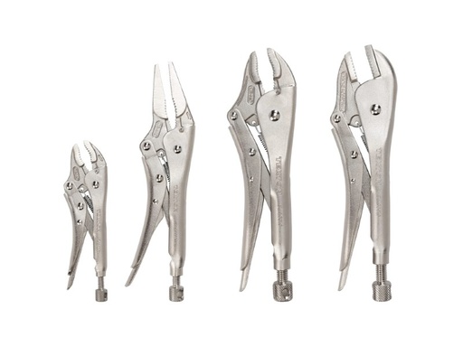 [RX1-12-06708] TEKTON - Locking Pliers Set 4-Piece (Straight Jaw Curved Jaw Long Nose) PLK99902
