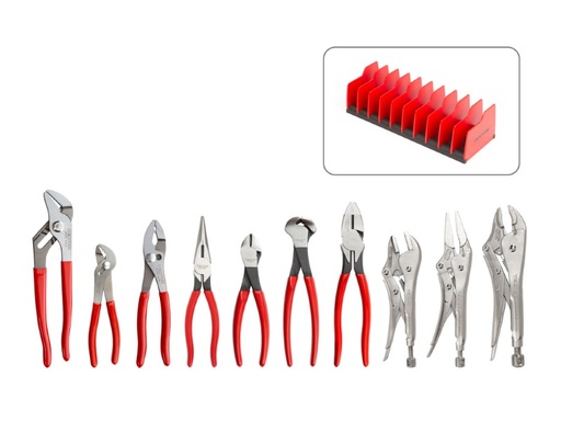 [RX1-12-06710] TEKTON - Gripping Cutting And Locking Pliers Set With Rack (10-Piece) PLR99202