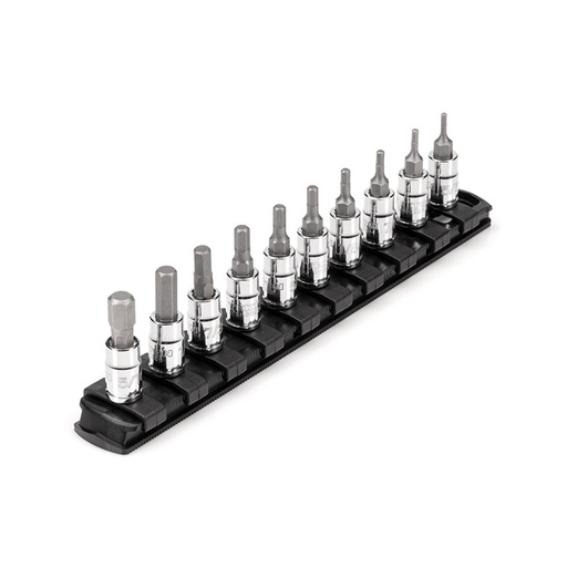 [RX1-12-06737] TEKTON - 1/4 Inch Drive Hex Bit Socket Set With Rail 10-Piece (5/64-5/16 In) SHB90105