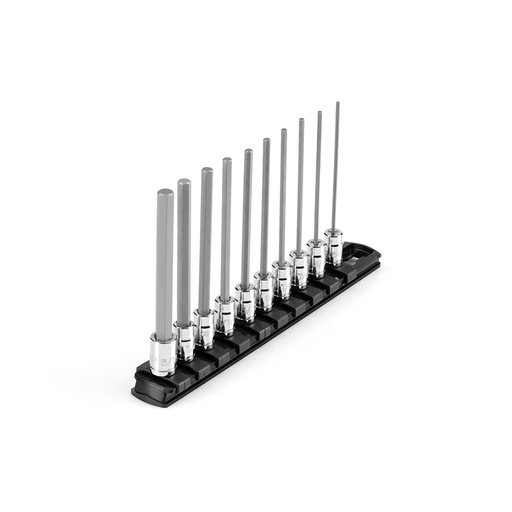 [RX1-12-06738] TEKTON - 1/4 Inch Drive Long Hex Bit Socket Set With Rail 10-Piece (5/64-5/16 In.) SHB90108