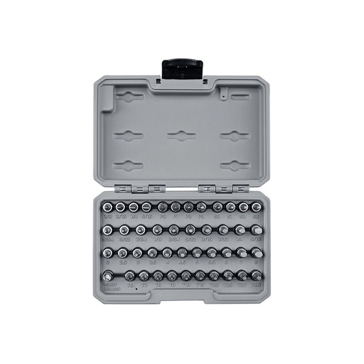 [RX1-12-06739] TEKTON - 1/4 Inch Drive Hex Torx Phillips Slotted Square Bit Socket Set With Case (44-Piece) SHB90302