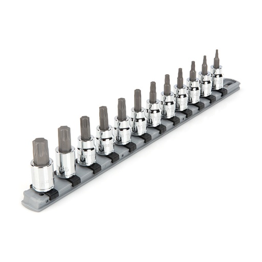 [RX1-12-06740] TEKTON - 3/8 Inch Drive Torx Bit Socket Set With Rail 12-Piece (T10-T60) SHB91103