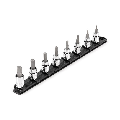 [RX1-12-06741] TEKTON - 3/8 In Drive Hex Bit Socket Set With Rail 8-Piece (1/8-3/8 In) SHB91106