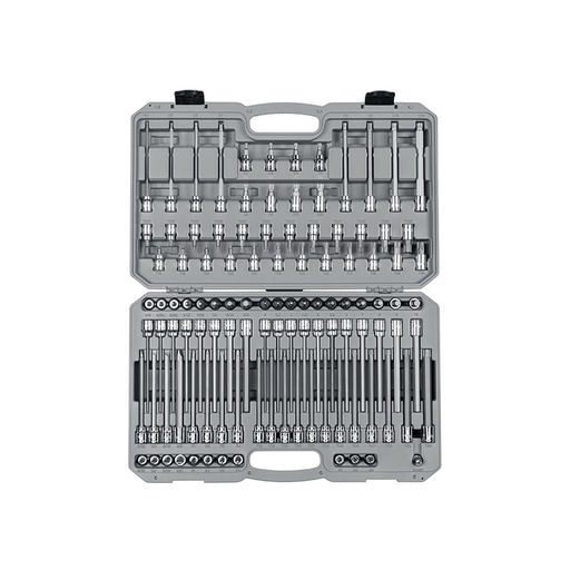 [RX1-12-06744] TEKTON - 3/8 Inch Drive Hex Torx Ty Torx Phillips Slotted Square Triple Square Bit Socket Set With Case (110-Piece) SHB91317