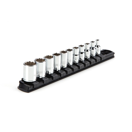 [RX1-12-06747] TEKTON - 1/4 Inch Drive 12-Point Socket Set With Rail 11-Piece (5/32-9/16 In.) SHD90103