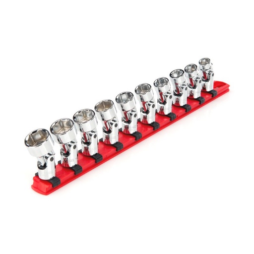 [RX1-12-06760] TEKTON - 3/8 Inch Drive 6-Point Universal Joint Socket Set With Rail 7-Piece (3/8-3/4 In.) SHD91118