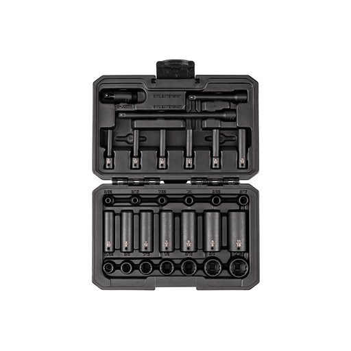 [RX1-12-06768] TEKTON - 1/4 Inch Drive 12-Point Impact Socket Set With Case 29-Piece (5/32-11/16 In.) SID90404