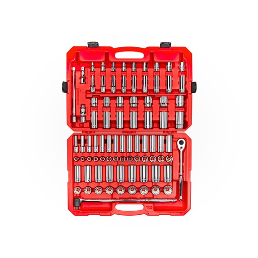 [RX1-12-06780] TEKTON - 1/2 Inch Drive 6-Point Socket And Ratchet Set With Case 83-Piece (3/8 - 1-5/16 In. 10-32 Mm) SKT25302