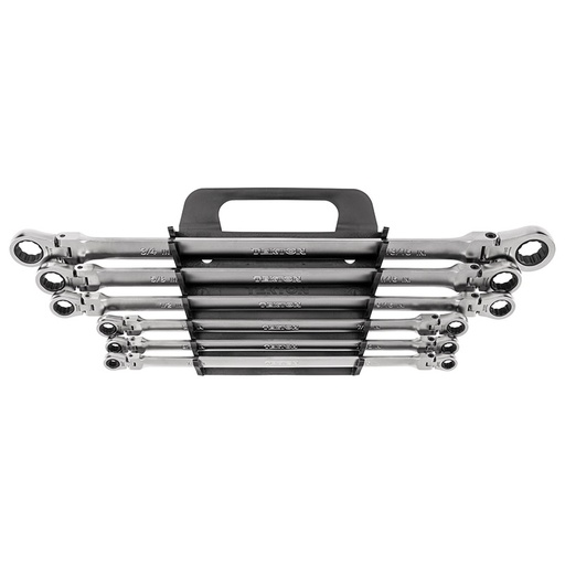 [RX1-12-06817] TEKTON - Long Flex Head 12-Point Ratcheting Box End Wrench Set With Holder 6-Piece (1/4-13/16 In.) WRB96200