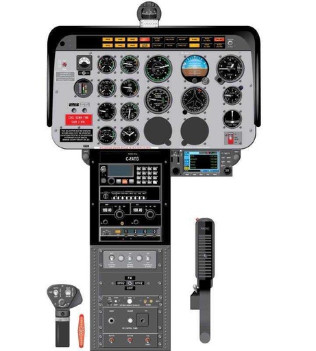 [RX1-13-26221] Aviation Training Graphics - Bell 206B Jetranger Cockpit Poster