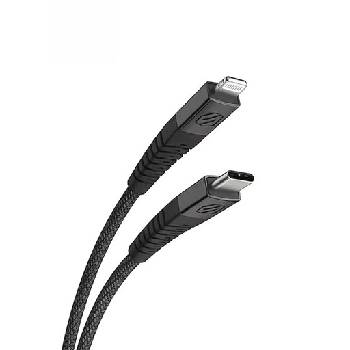 [RX1-13-26338] Scosche Strikeline HD USB-C To Lightning Space Grey 8Ft Cable