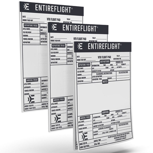 [RX1-13-26450] EntireFlight VFR Flight Pad 3-Pack