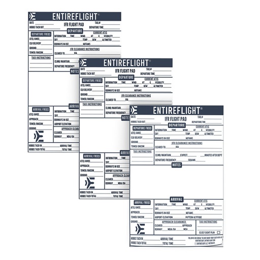 [RX1-13-26451] EntireFlight IFR Flight Pad 3-Pack