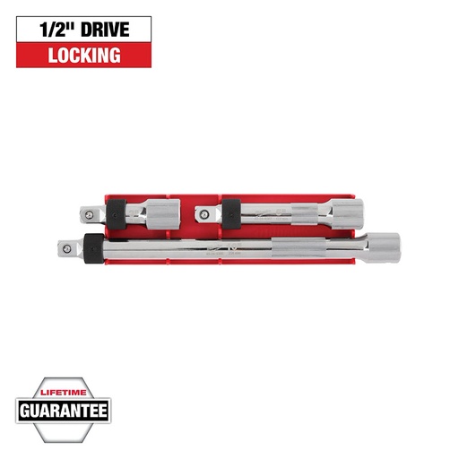 [RX1-12-06876] Milwaukee 1/2 Drive Locking Extension Set 3 Piece (3 5 10 Inch)