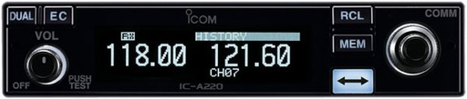 [RX1-99-02316] Icom Ic A220 COMM Panel Mount Radio Non-TSO - Cosmetic Blemish