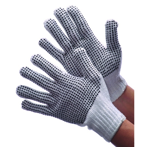 [RX1-01-01747] Worx White Cotton /Polyester Pvc Dotts Medium