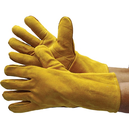 [RX1-01-01762] Worx Brown Leather Welding Gloves Large