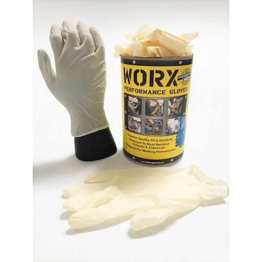 [RX1-01-01795] Worx Clear Vinyl 4.5 Powder Free Disposble Gloves 100 Large
