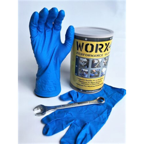 [RX1-01-01806] Worx 100 % Nitrile 8Mil Thick 10.5 Powder Free 50 Large