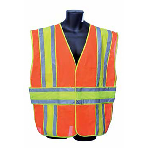 [RX1-01-01855] Worx Orange Class II Safety Vest Velcro Break Away Closure