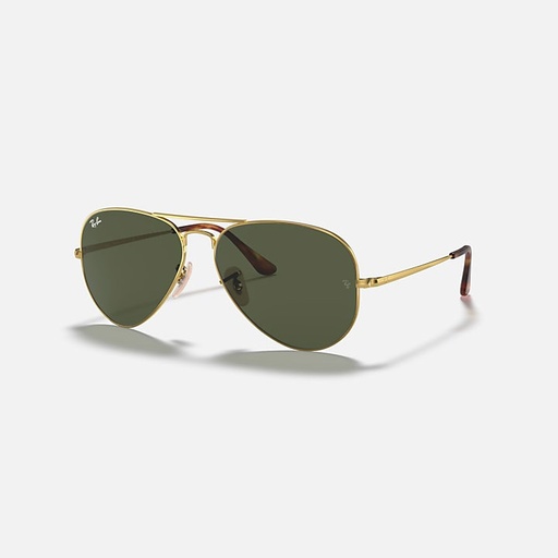 [RX1-13-26464] Ray-Ban Sunglasses Aviator Metal Ii Black / G-15 Green 58 mm