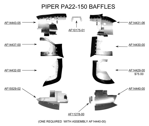 [RX1-05-04648] Piper PA-22-150 Baffle Set