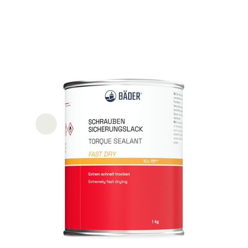 [RX7-11000f-D1] Lackfabrik Bäder Torque Sealant Fast Dry White Can 1 kg