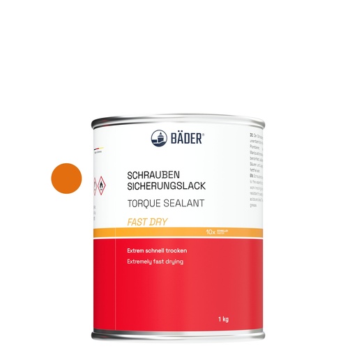 [RX7-12200f-D1] Lackfabrik Bäder Torque Sealant Fast Dry Orange Can 1 kg