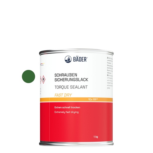 [RX7-15000f-D1] Lackfabrik Bäder Torque Sealant Fast Dry Green Can 1 kg