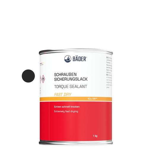 [RX7-18000f-D1] Lackfabrik Bäder Torque Sealant Fast Dry Black Can 1 kg