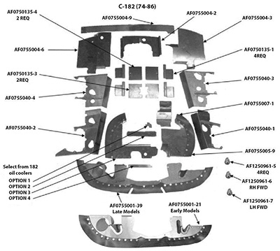 [RX1-05-13165] Cessna Engine Baffle Kit C182-7785BRBKpkgg
