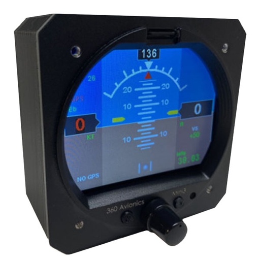 [RX1-11-21363] 360 Avionics ELM300 EFIS Flight Instrument (Pitot + Static + GPS)
