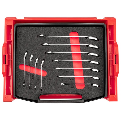 [RX1-12-07032] Tekton - Reversible 12-Point Ratcheting Combination Wrench Set With Open Top Drawer And Rack 11-Piece (1/4 - 3/4 In.)