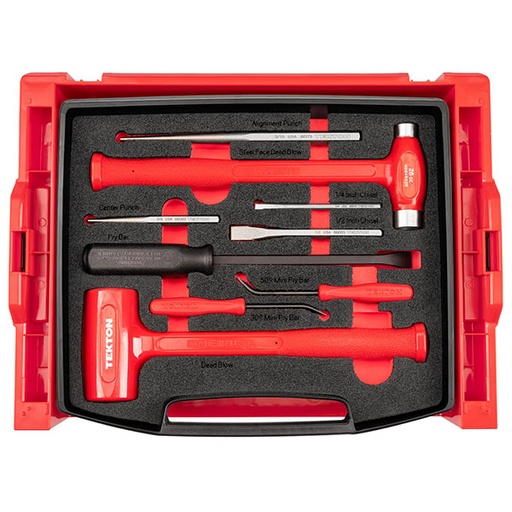 [RX1-12-07037] Tekton - Hammers Pry Bars Punches And Chisels Set With Open Top Drawer And Rack (9-Piece)