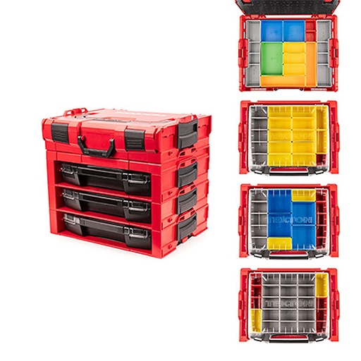 [RX1-12-07039] Tekton - 3-Drawer Stack With Shallow Tool Box (L-BOXX 1) And Organizer Bins