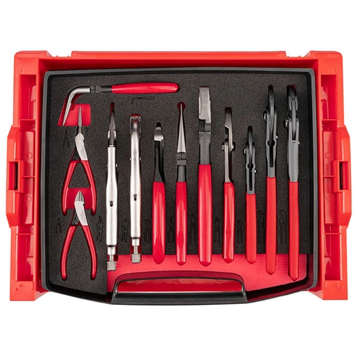 [RX1-12-07046] Tekton - Gripping Cutting And Locking Pliers Set With Open Top Drawer And Rack (12-Piece)