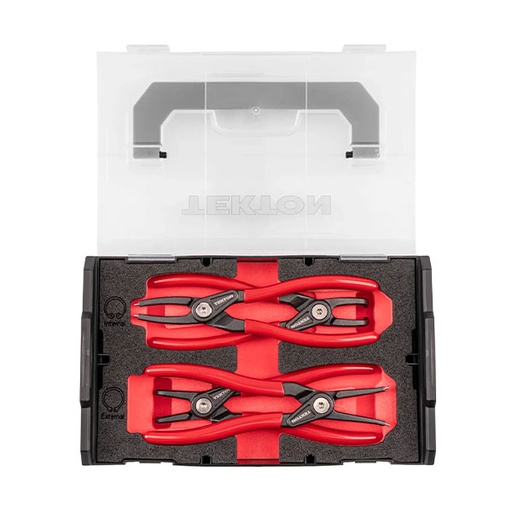 [RX1-12-07050] Tekton - 7 Inch Internal And External Retaining Ring Pliers Set With Mini Stacking Tool Box 4-Piece (0.070 In. Tips)