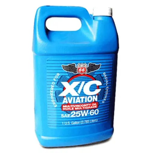 [RX1-08-13857] Phillips 66 Oil X/C Aviation 25W-60 - Case Of 2 2.5 Gallon Jugs