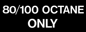 [RX1-09-42604] 80 100 Octane Only White On Blk