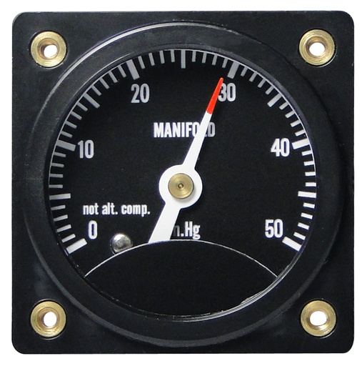 [RX1-10-04178] Westach 2-1/4 Square Manifold Pressure 0-50 In Hg Non-TSO