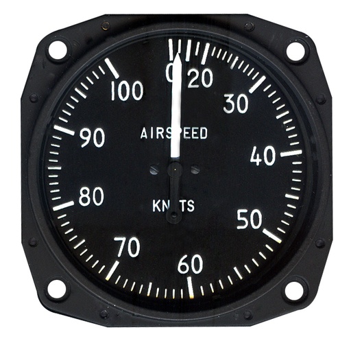 [RX1-10-05384] Skysports Non-TSO 3-1/8 Airspeed Indicator 20-100 Knt Dense Scale