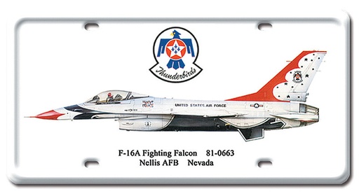 [RX1-13-08204] F16A Fighting Falcon Metal License Plate 12X6