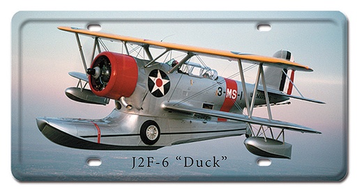[RX1-13-08229] J2F-6 Duck Metal License Plate 12X6