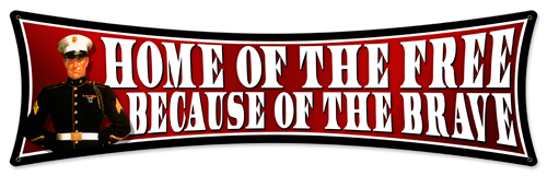 [RX1-13-08245] Free / Brave Metal Sign 27X8