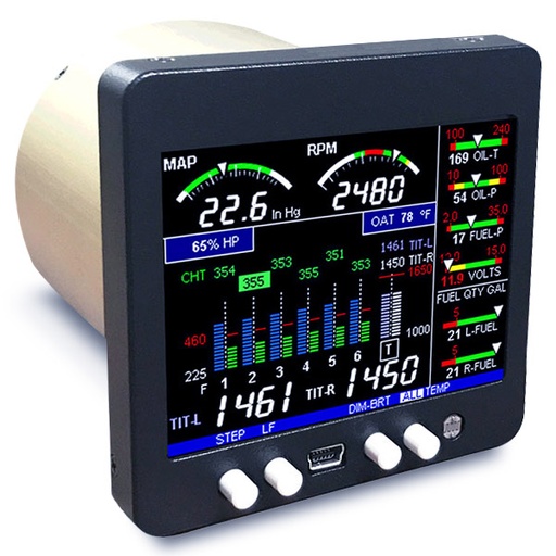 [RX1-10-06845] JPI 3.25 EDM 350 4 Cylinder Engine Monitor System Full Package Non-TSO EDM-350-4C
