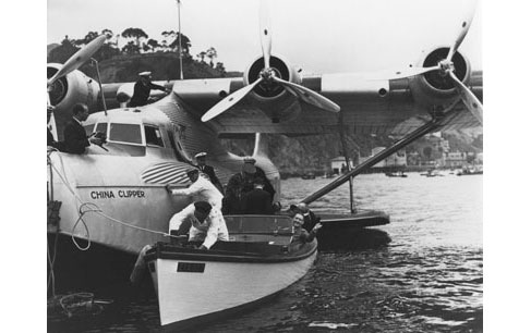 [RX1-13-17849] Postcard Glenn Martin With China Clipper Catalina