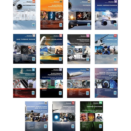 [RX1-13-23241] EASA Part 66 B1.1 Set Of 13 Module Airplane Turbine Study Set eBook