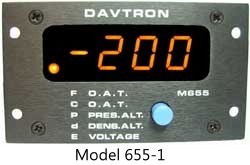 [RX1-10-24515-1] Davtron Model 655-1 O.A.T. C & F/ Pressure & Density Alt/ DC Voltage/ Front Mount Temp. Probe Included Voltage & Deviation Alarm