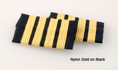 [RX1-14-00400] Premium Epaulets 4 Metallic Silver Stripes On Navy